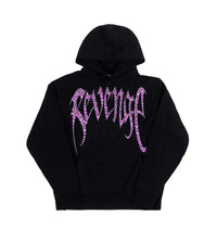 Revenge Pink Broken Heart Hoodie Black Front View