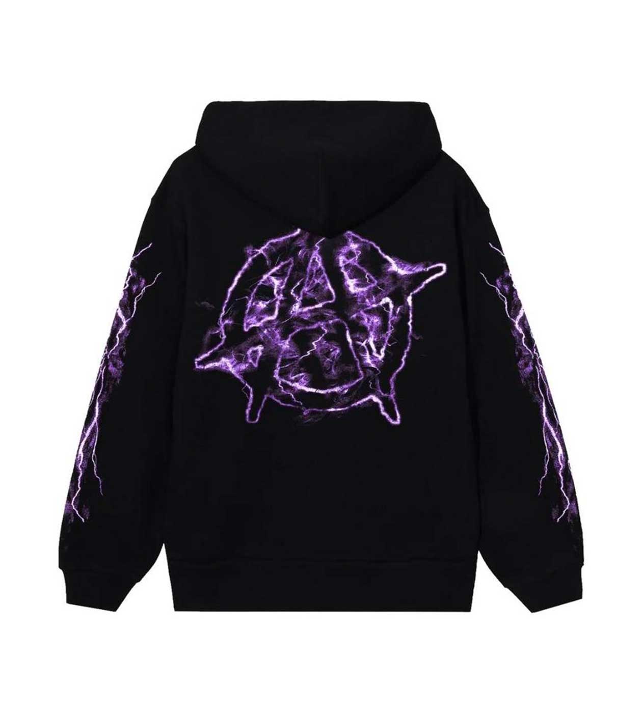 Revenge Purple Lightning Hoodie Black Restock AR