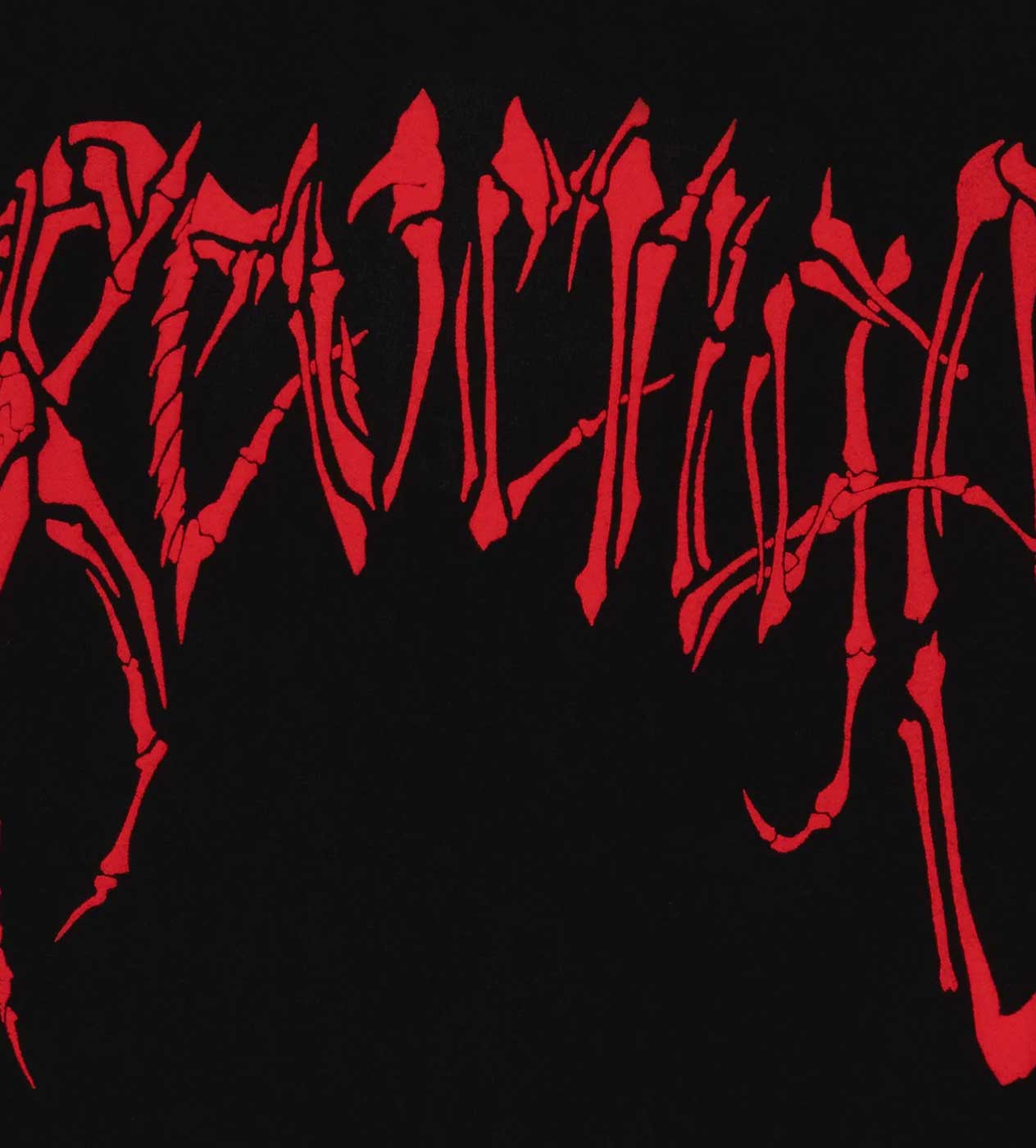 Revenge Red Bones Tee Black Close Up