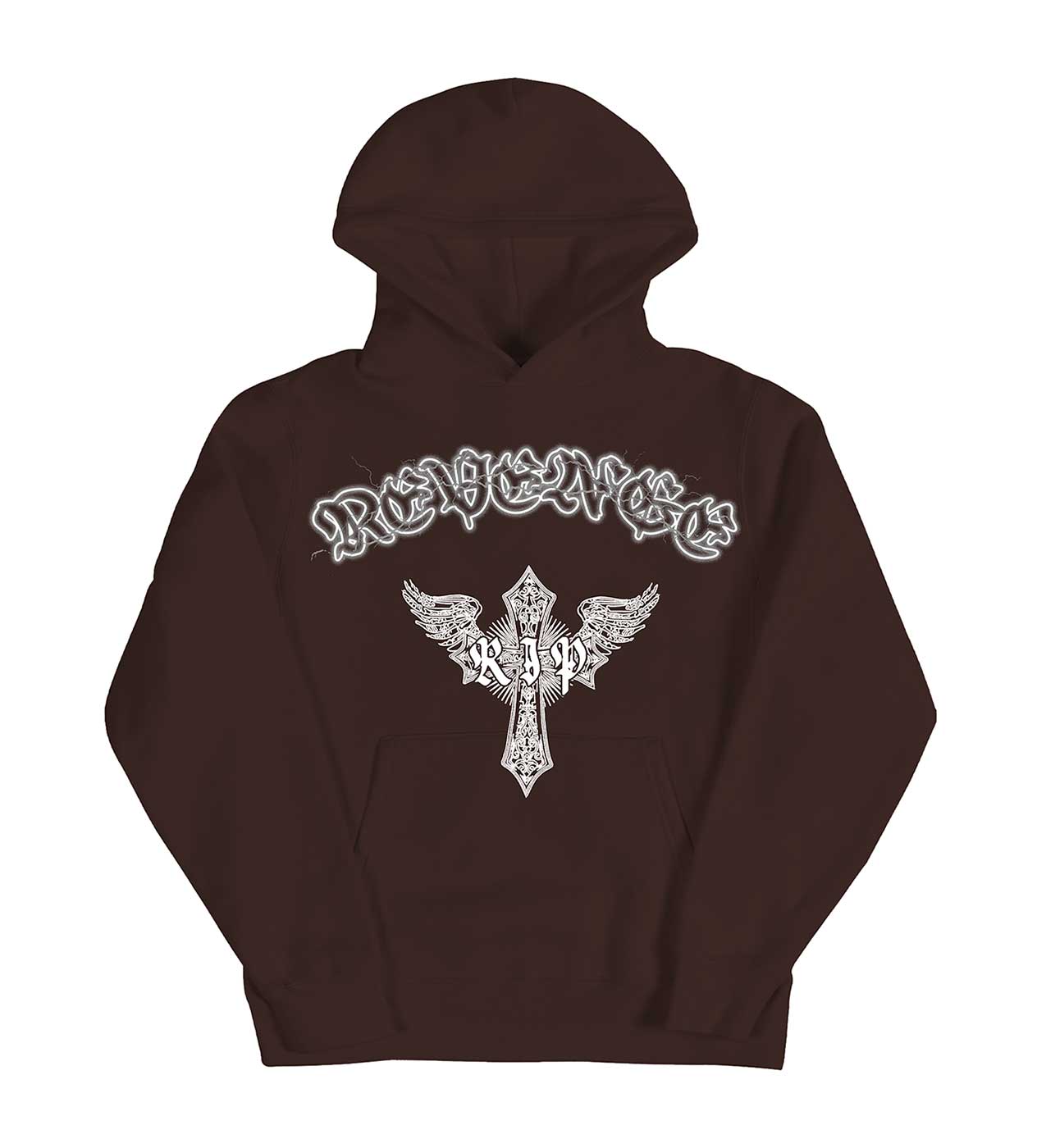 Revenge Skeleton Angel Hoodie Brown