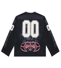 Revenge Skull Flame Hockey Jersey Black