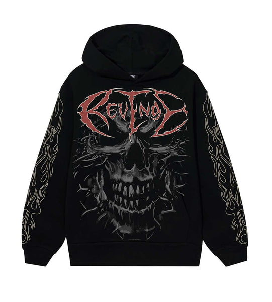 最安値　revenge スカル　パーカー Revenge Spider hoodie 黒スカルデザインパーカー L Revenge Spider
