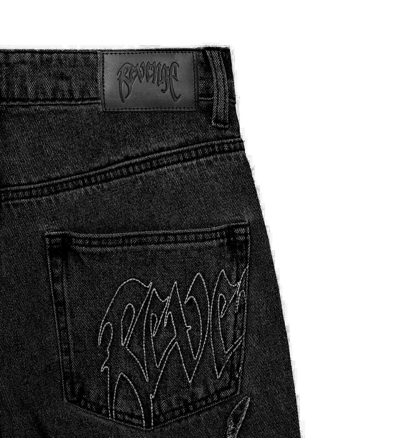 Revenge Thorn Denim Pant Black