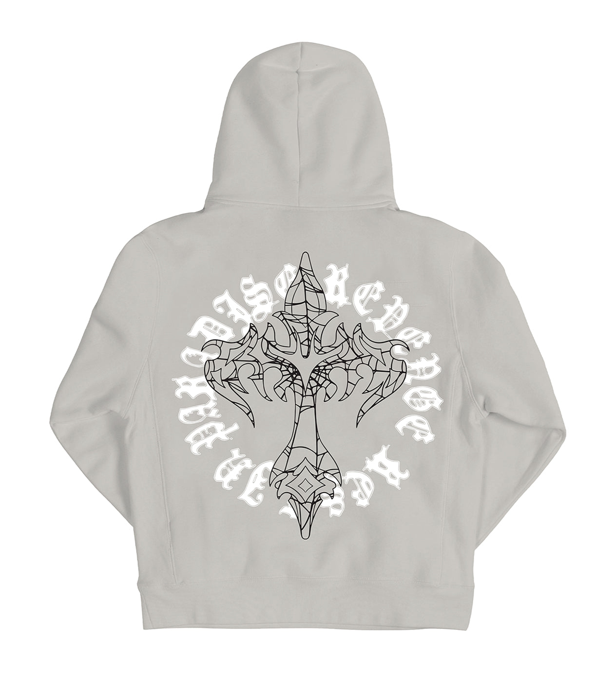 Revenge Web Cross Hoodie Cement