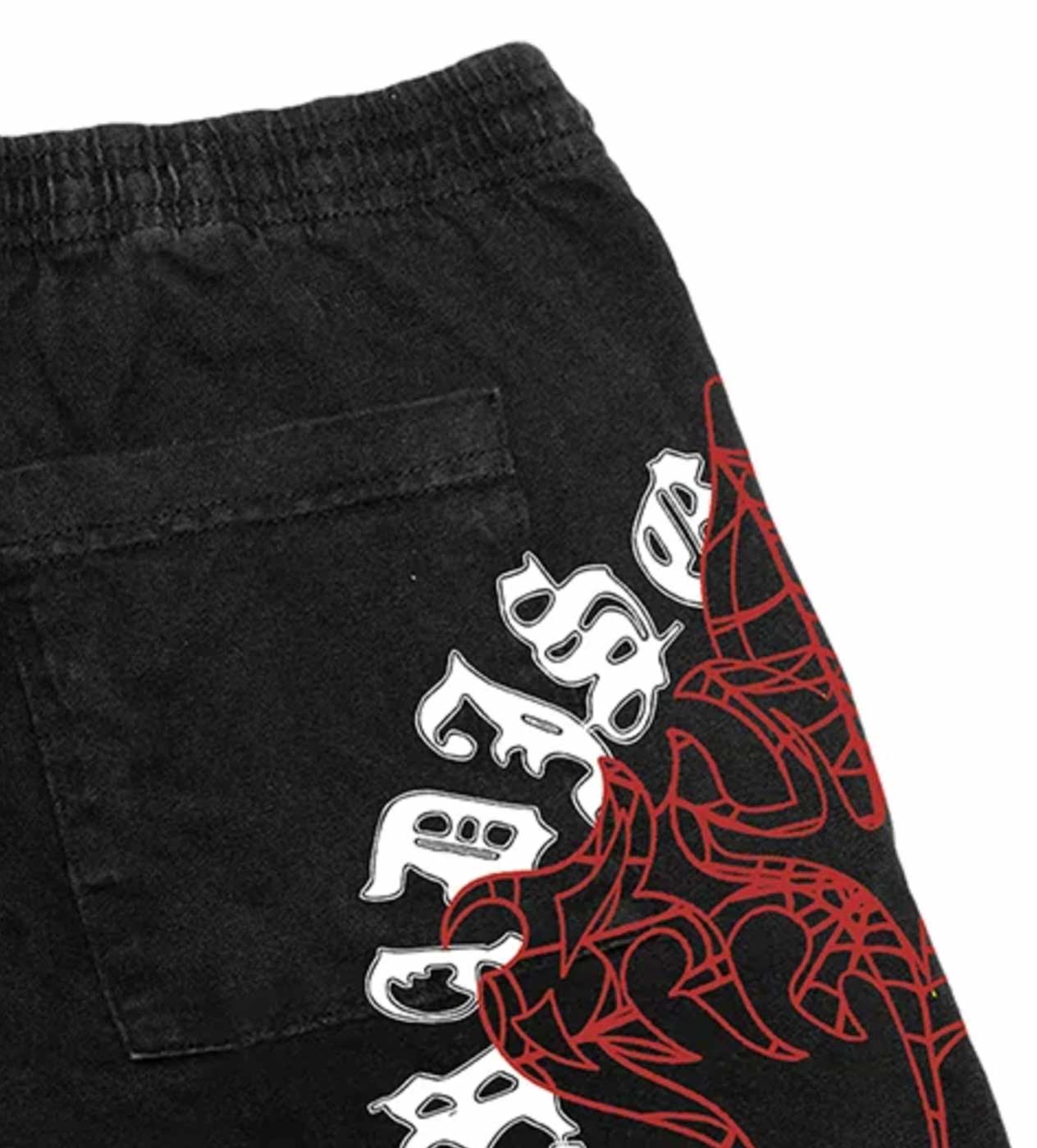 Revenge Web Cross Shorts Black | Restock AR