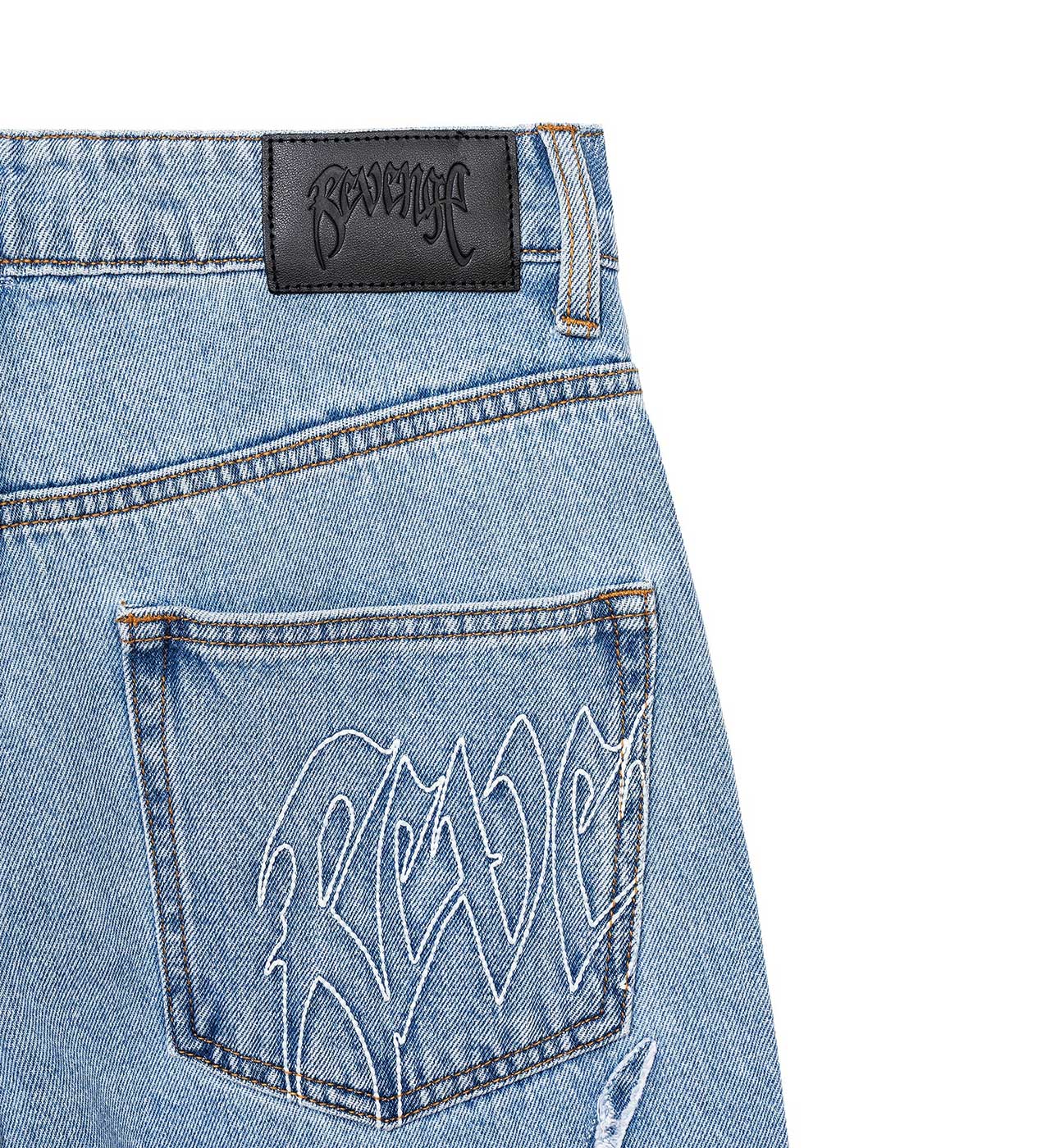 Revenge Web Denim Blue Jeans Back Corner