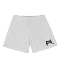 Revenge Embroidered Logo Mesh Short White/Black front view