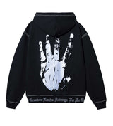 Revenge Xxxtentacion Kill Contrast Zip Up Hoodie Black