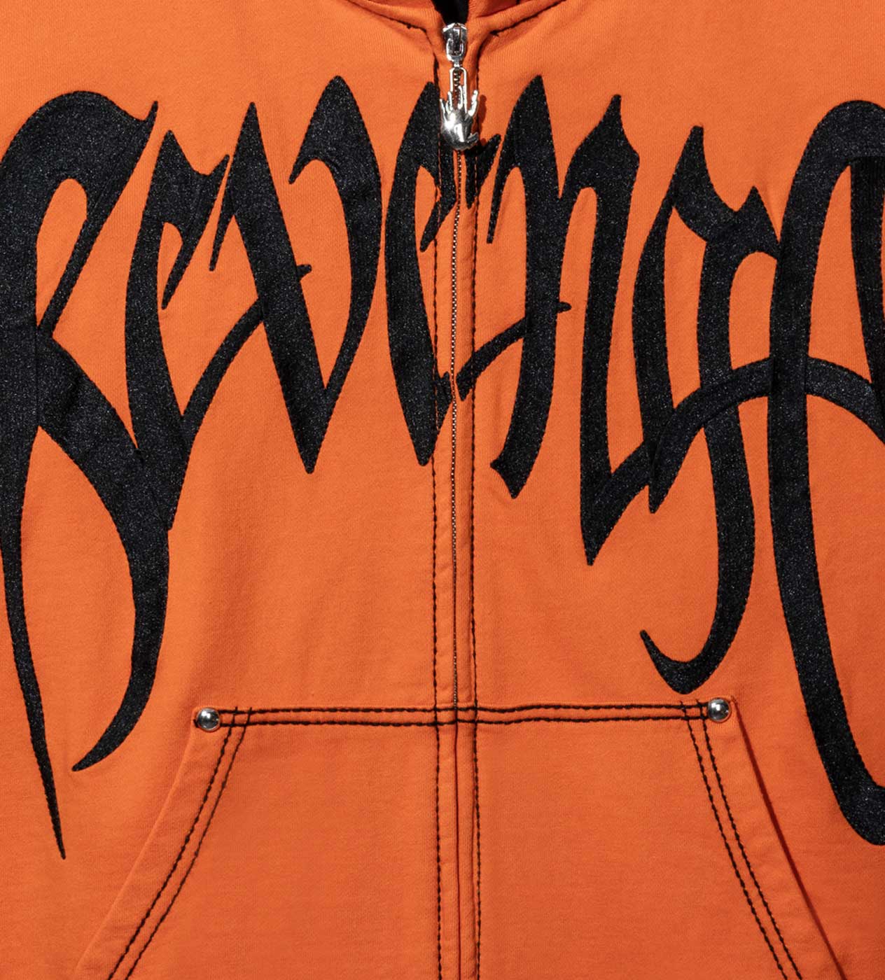 Revenge Xxxtentacion Kill Contrast Zip Up Hoodie Orange