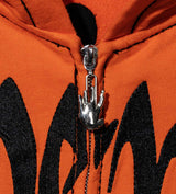 Revenge Xxxtentacion Kill Contrast Zip Up Hoodie Orange