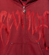 Revenge Xxxtentacion Kill Contrast Zip Up Hoodie Red