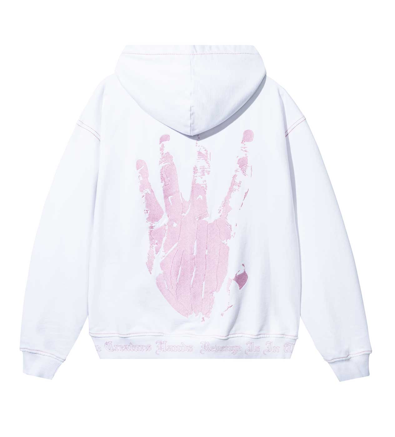 Revenge Xxxtentacion Kill Contrast Zip Up Hoodie White/Pink