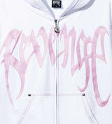 Revenge Xxxtentacion Kill Contrast Zip Up Hoodie White/Pink