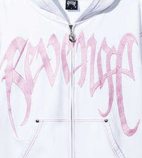 Revenge Xxxtentacion Kill Contrast Zip Up Hoodie White/Pink