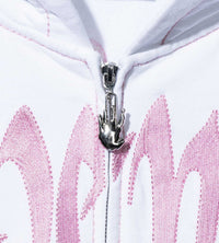 Revenge Xxxtentacion Kill Contrast Zip Up Hoodie White/Pink