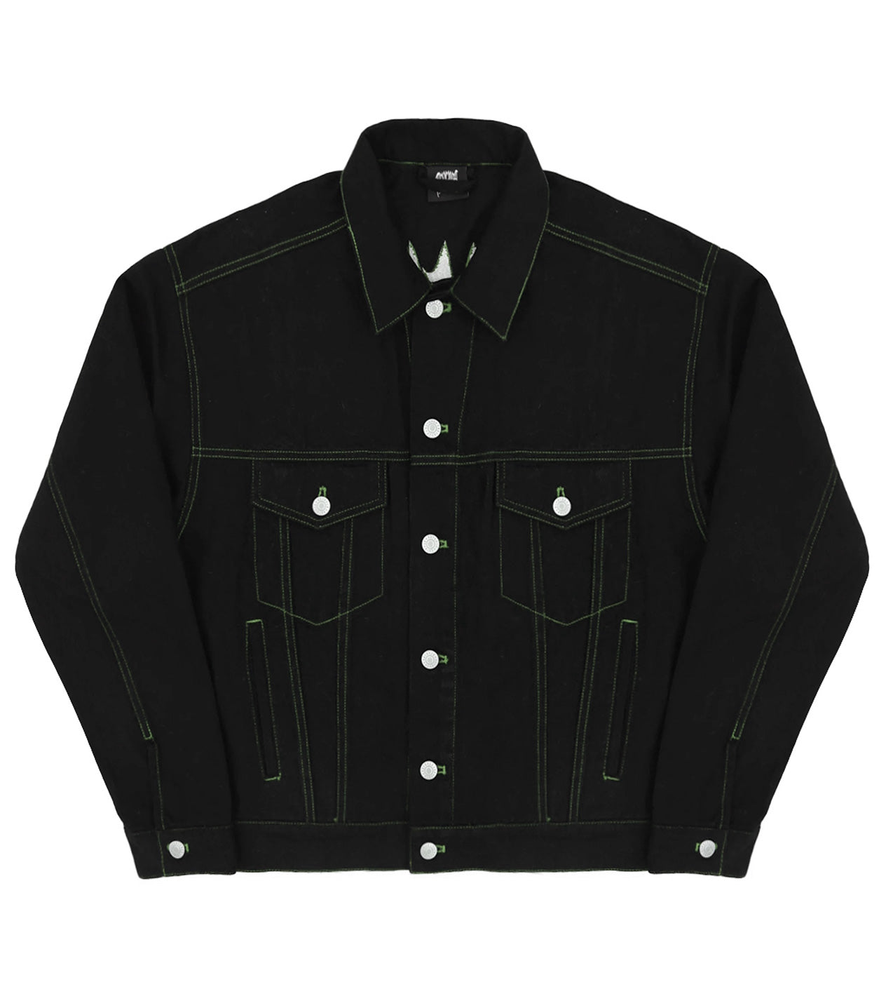Revenge Green Embroidered Logo Denim Jacket Black – Restock AR
