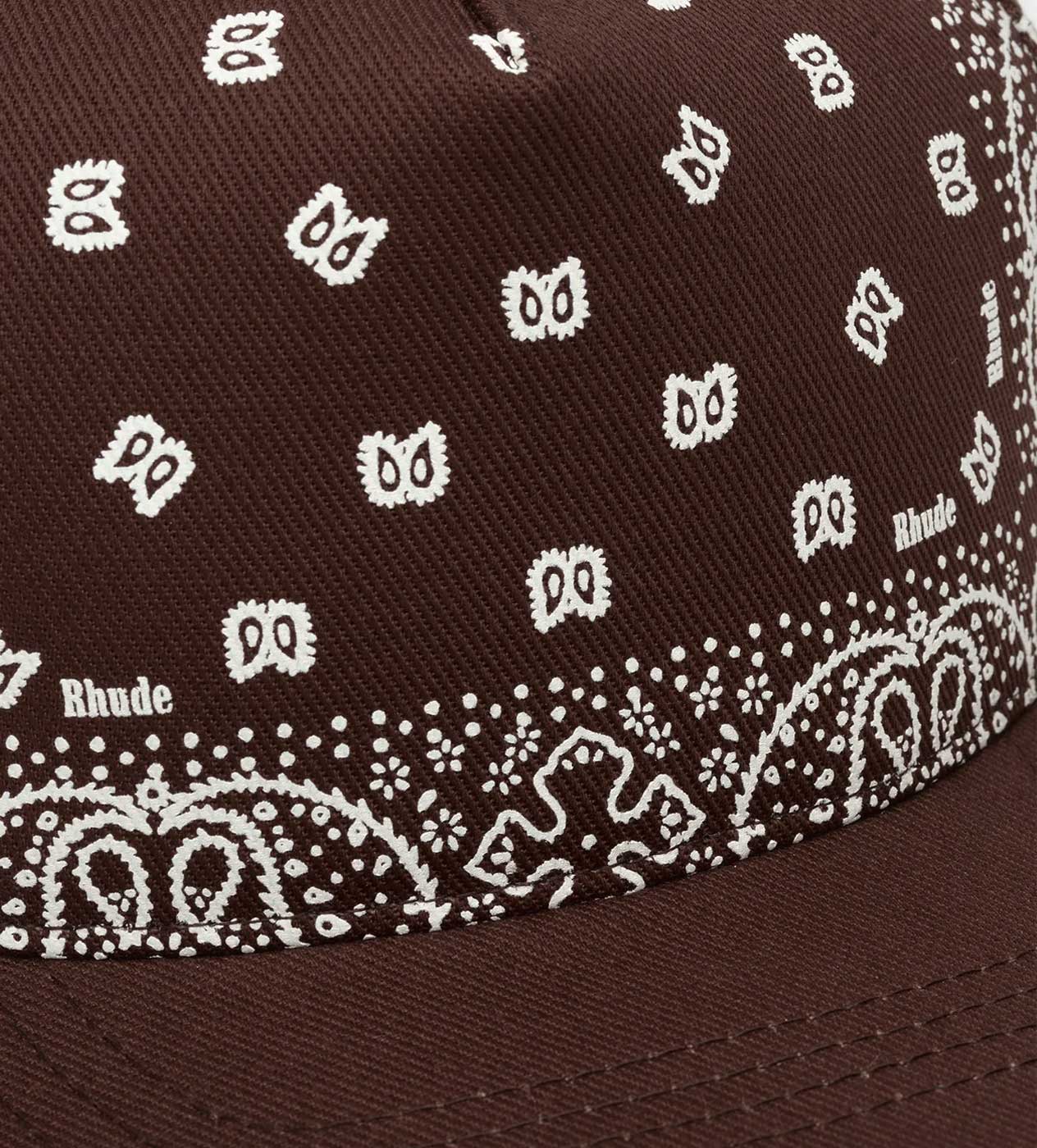 Rhude Bandana Canvas Hat Brown/White