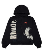 Rhude Eagle Pass Zip Up Hoodie Black