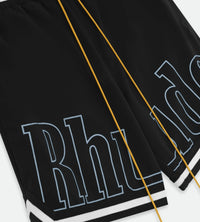 Rhude Logo Basketball Swim Shorts Black/White/Blue