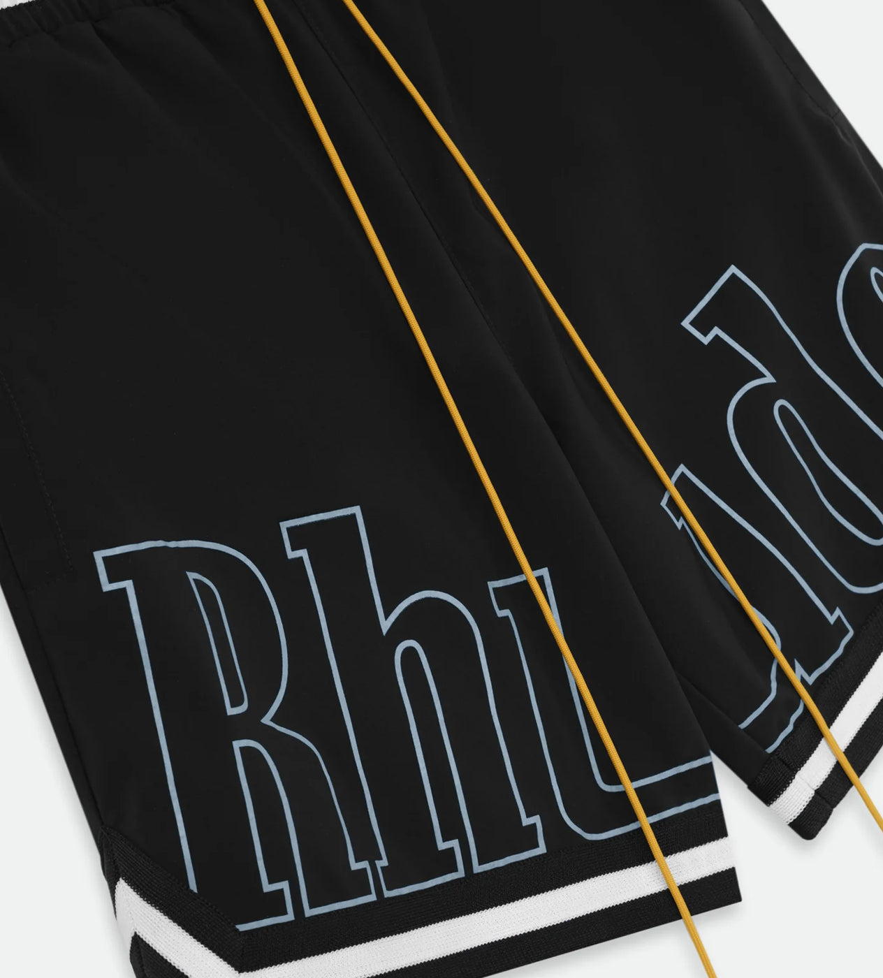 Rhude Logo Basketball Swim Shorts Black/White/Blue