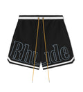 Rhude Logo Basketball Swim Shorts Black/White/Blue