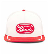 Rhude Patch Trucker Hat Off-White/Red
