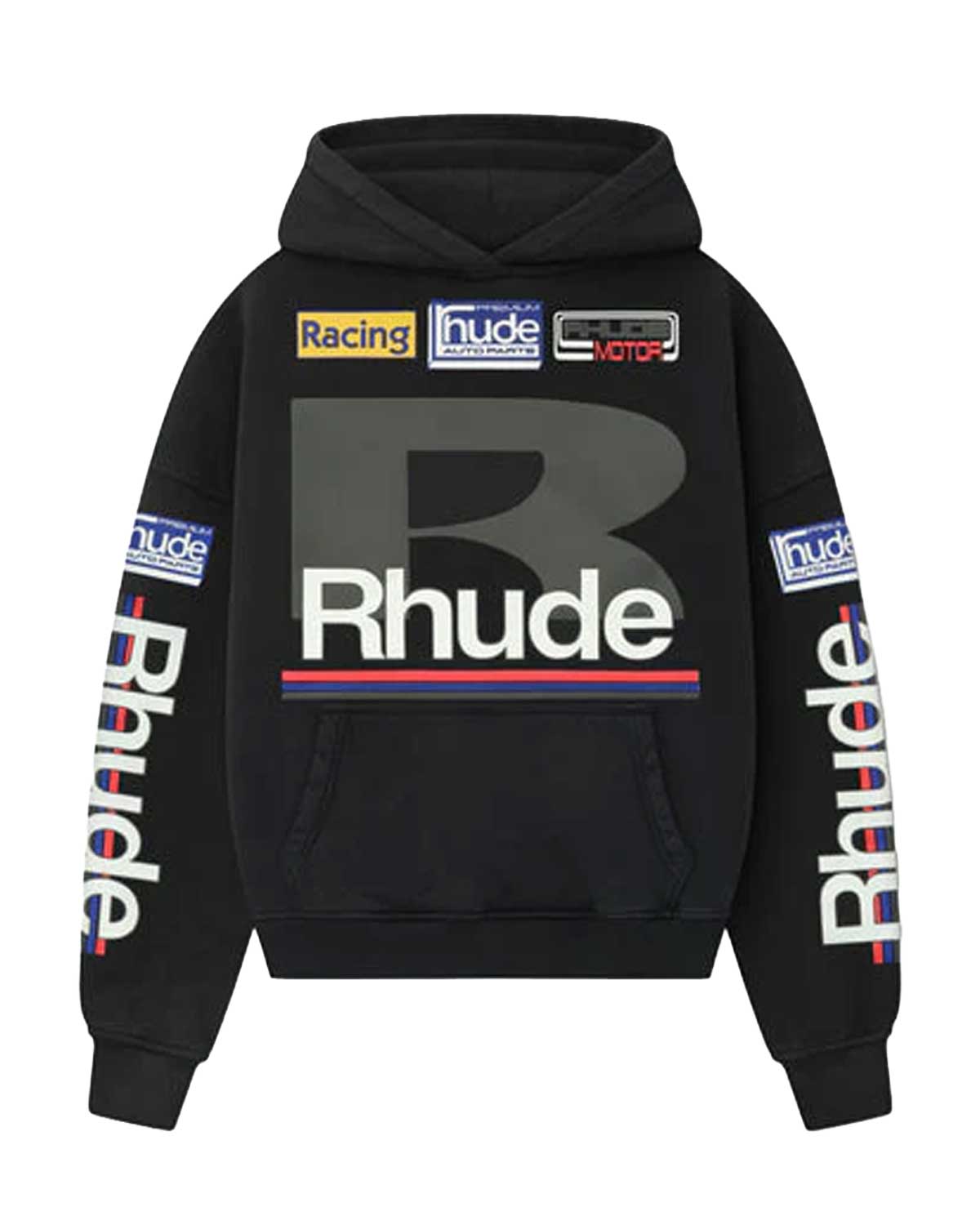 Rhude Petrol Patch Hoodie Black