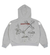 Righteous 3:16 Distressed Hoodie Grey