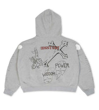 Righteous 3:16 Distressed Hoodie Grey