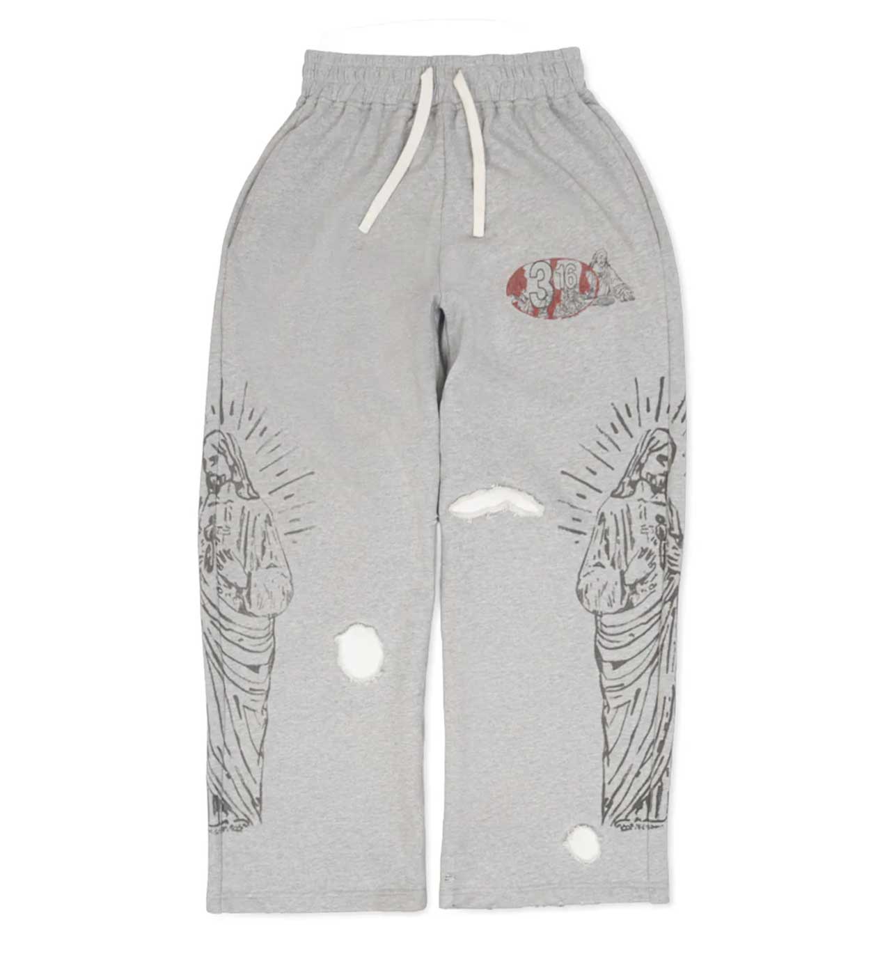 Righteous 3:16 Distressed Sweats Grey