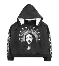 Righteous Crown of Light Distressed Hoodie Black