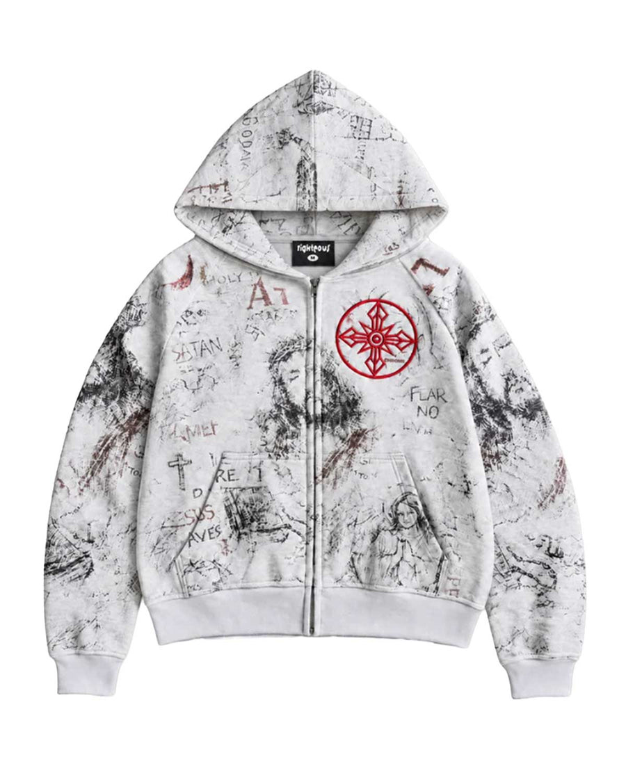 Righteous Fear No Evil Hoodie Grey