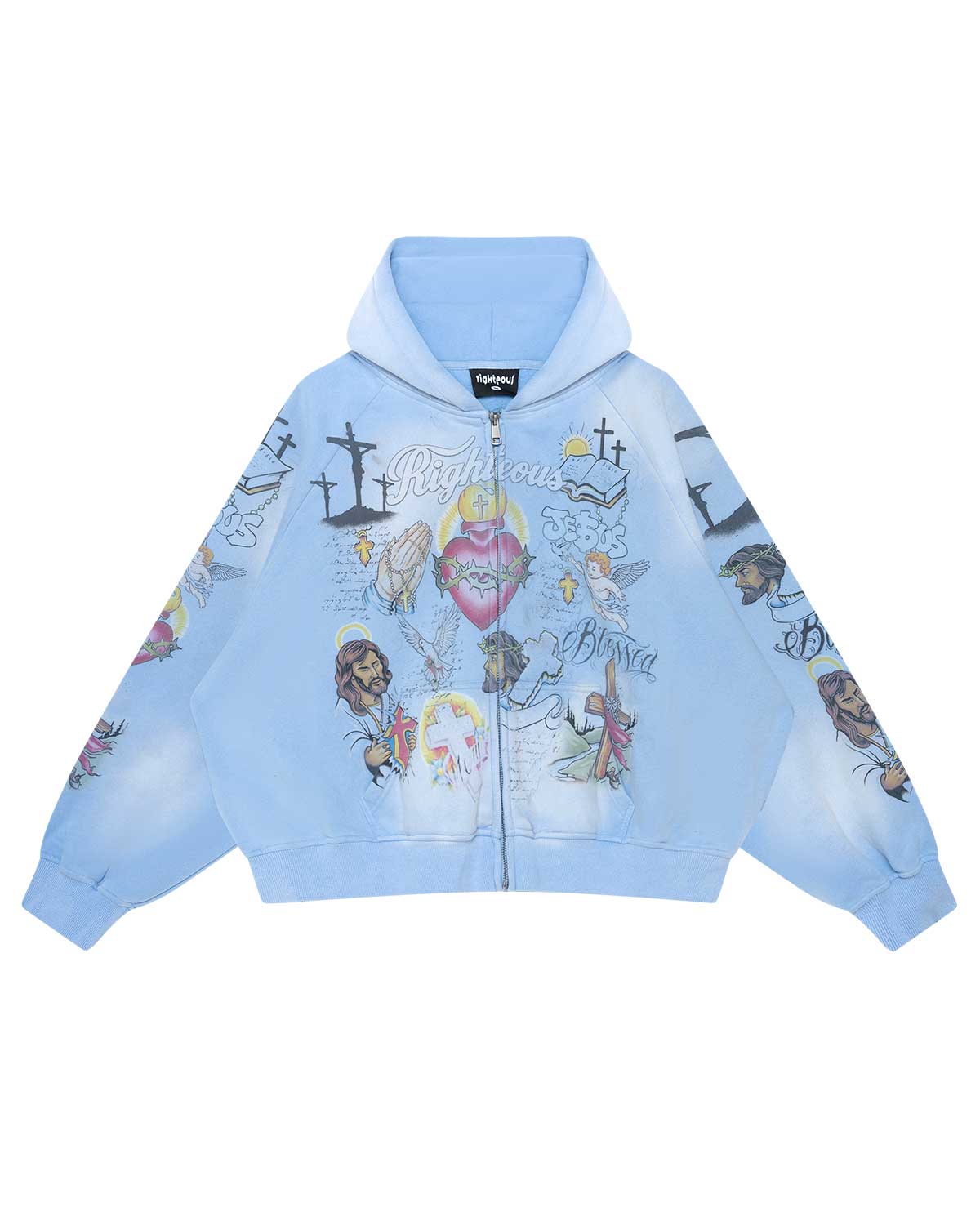 Righteous Jesus Zip Up Blue