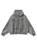Righteous Mother of Mercy Zip Up Hoodie Dark Grey