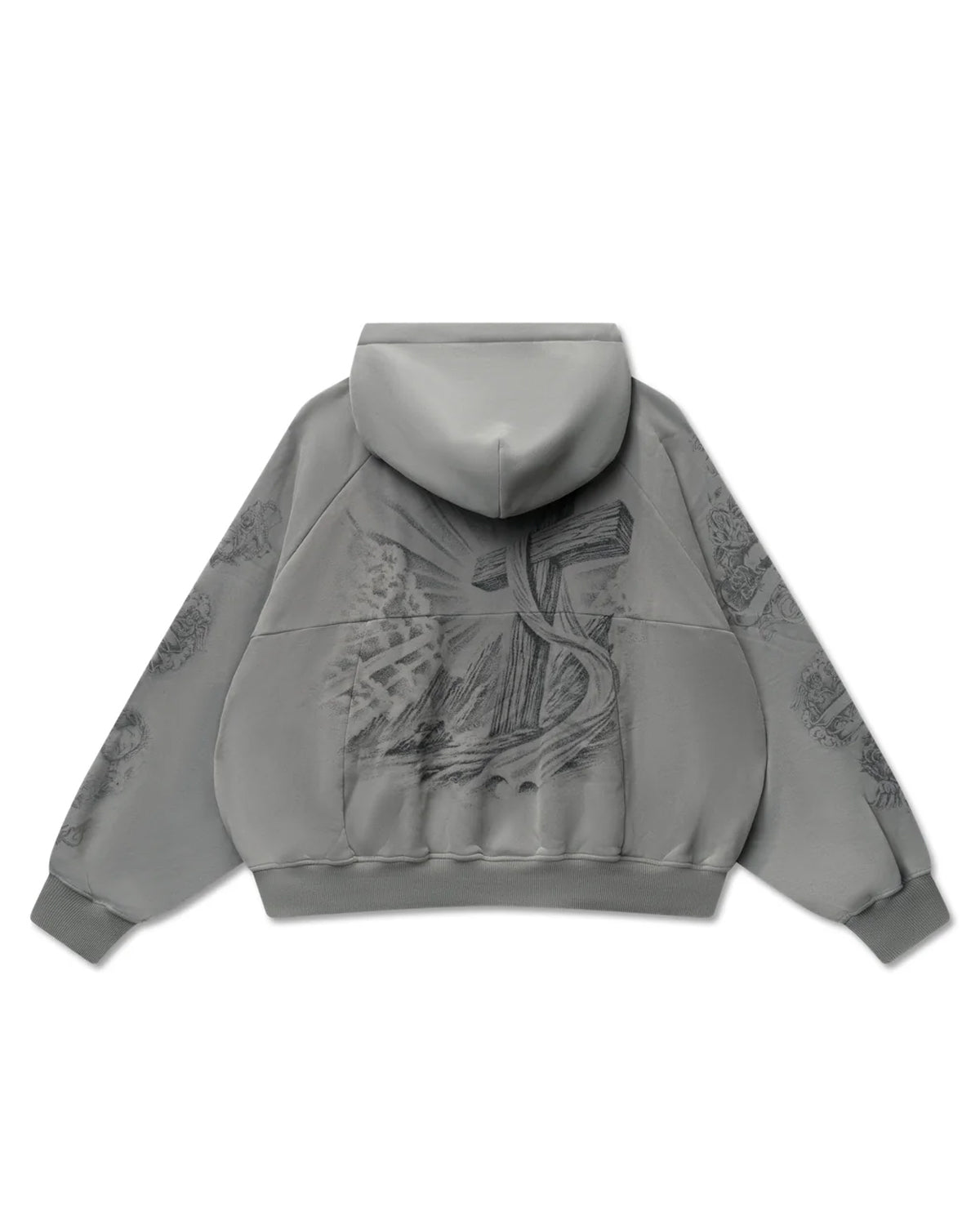 Righteous Mother of Mercy Zip Up Hoodie Dark Grey