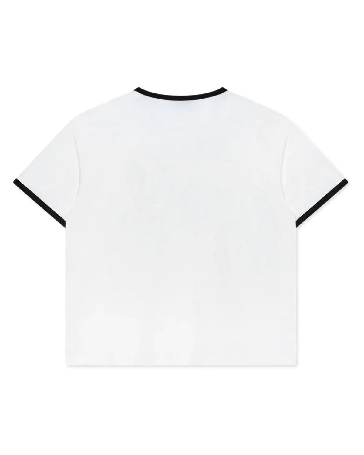 Righteous My Salvation Ringer Tee white, plain back with black ringer trim, back view
