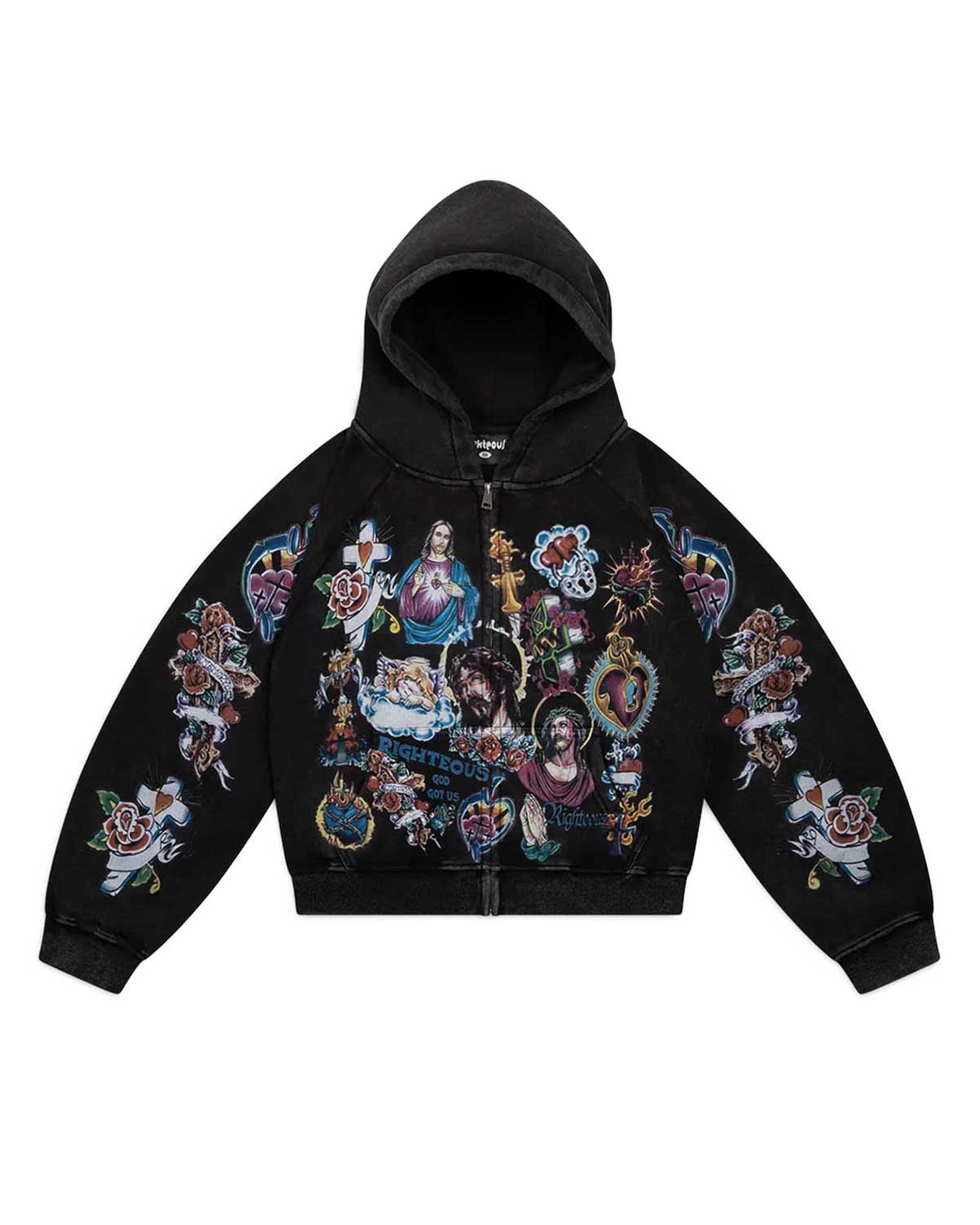 Righteous Ultimate Sacrifice Thermal Zip Up Hoodie Black – Restock AR