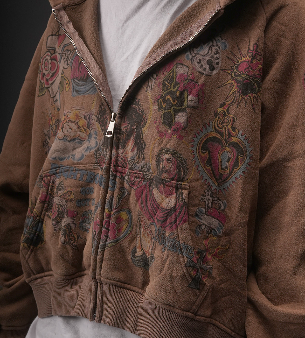 Righteous Risen King Zip Up Hoodie Brown – Restock AR