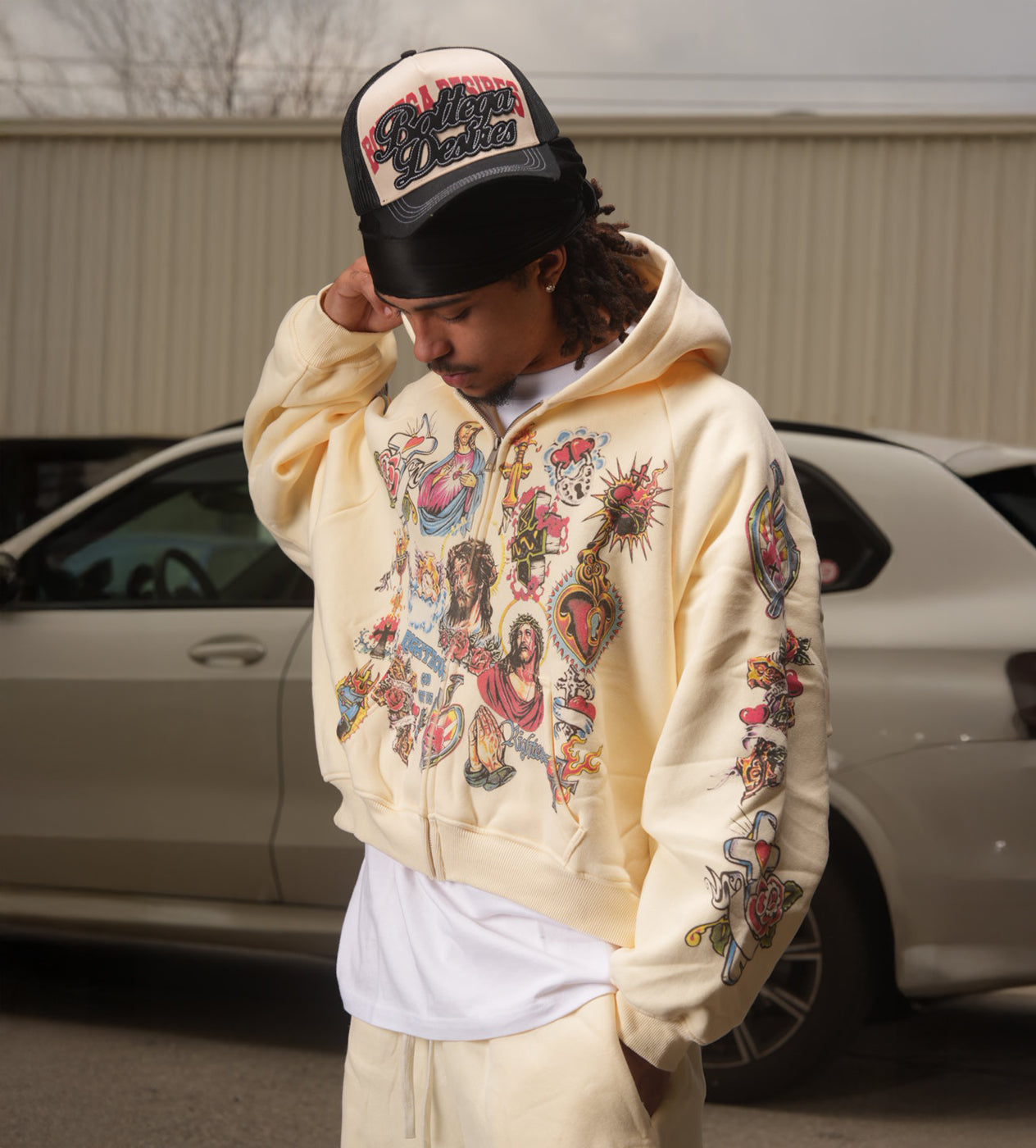 Righteous Risen King Zip Up Hoodie Cream – Restock AR