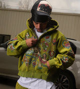 Righteous Risen King Zip Up Hoodie Green