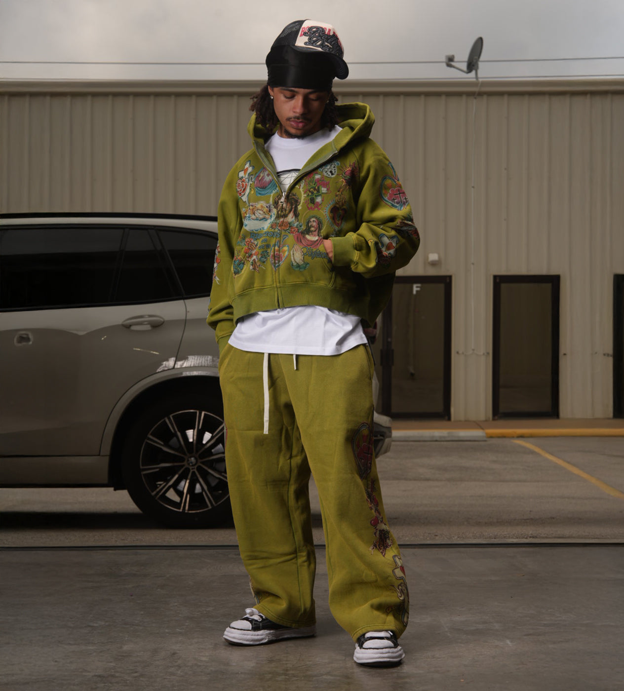 Righteous Risen King Zip Up Hoodie Green