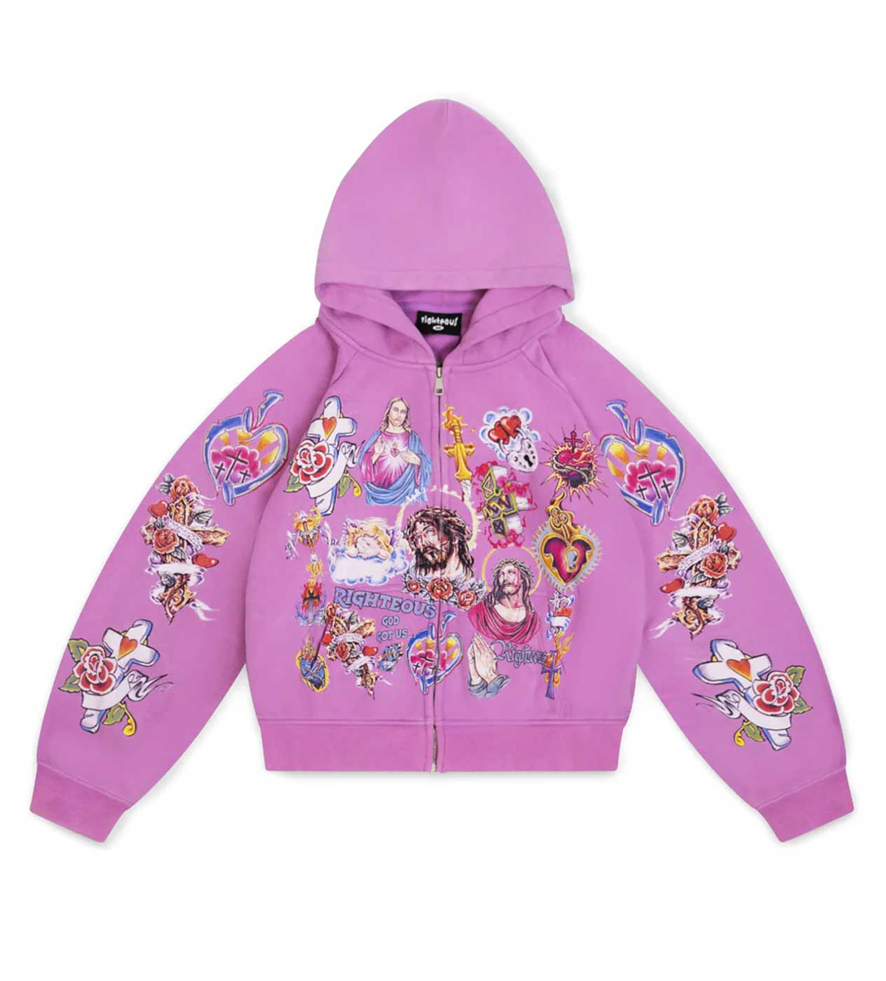 Righteous Risen Logo Righteous Risen King Zip Up Hoodie Purple – Restock AR