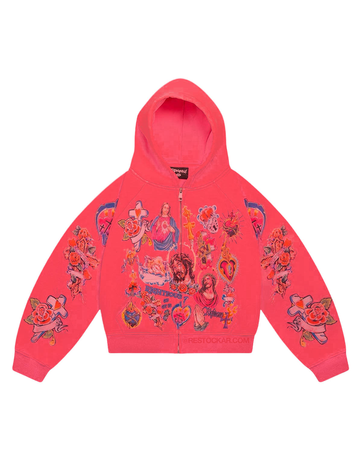 Righteous Risen King Zip Up Hoodie Pink – Restock AR