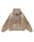 Righteous Sacred Heart Zip Up Hoodie Brown