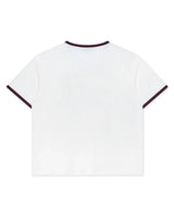 Righteous The Truth Ringer Tee white, plain back with dark ringer trim, back view