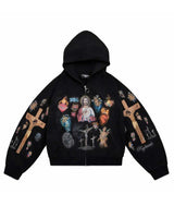 Righteous Ultimate Sacrifice Thermal Zip Up Hoodie Black