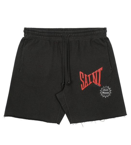 Saint Michael Logo Sweat Shorts Black – Restock AR