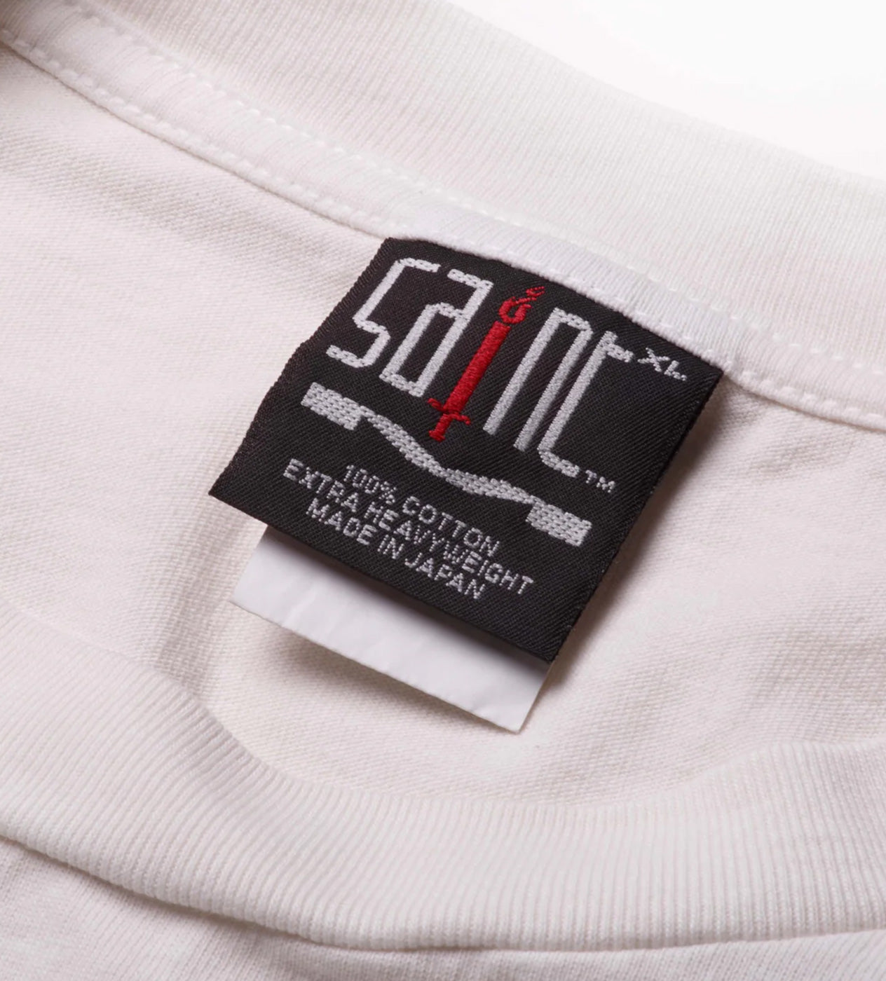 Saint Michael Money Tee Off White Close Up Neck Tag