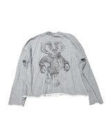 Saint Vanity Black Badgers Distressed Crewneck Grey