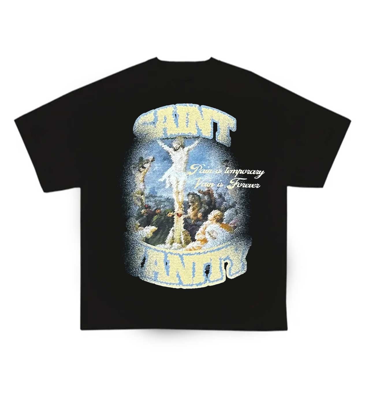 Saint Vanity Blurry Cross Tee Black front view